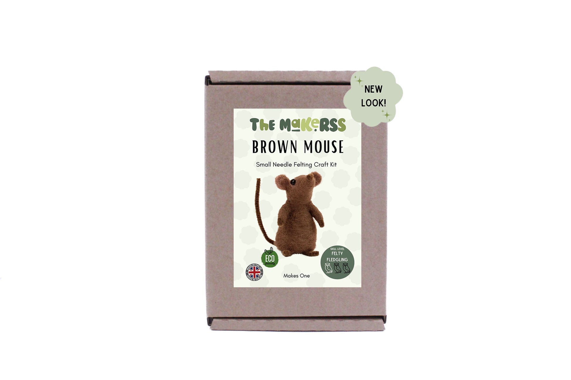 Brown Mouse Small Needle Felt Kit - ready for character accessories - The Makerss