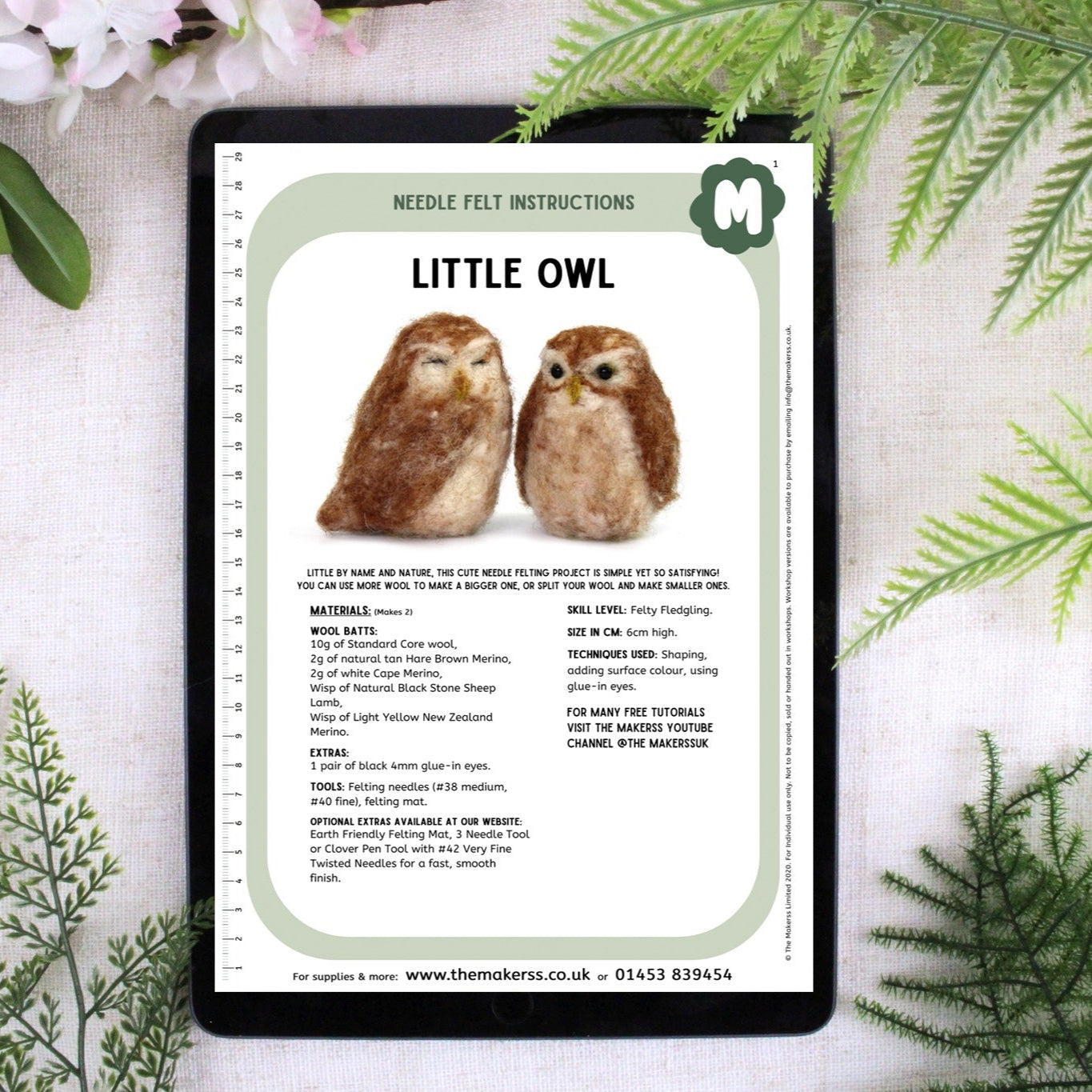 Little Owl Small Needle Felt Kit - The Makerss
