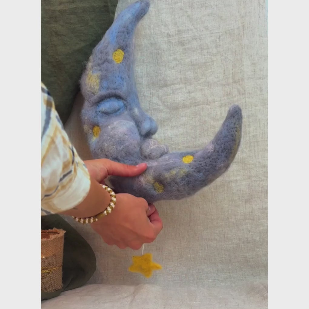 Lullaby Moon Zoom Needle Felt Workshop all day Sat 3rd Oct - The Makerss