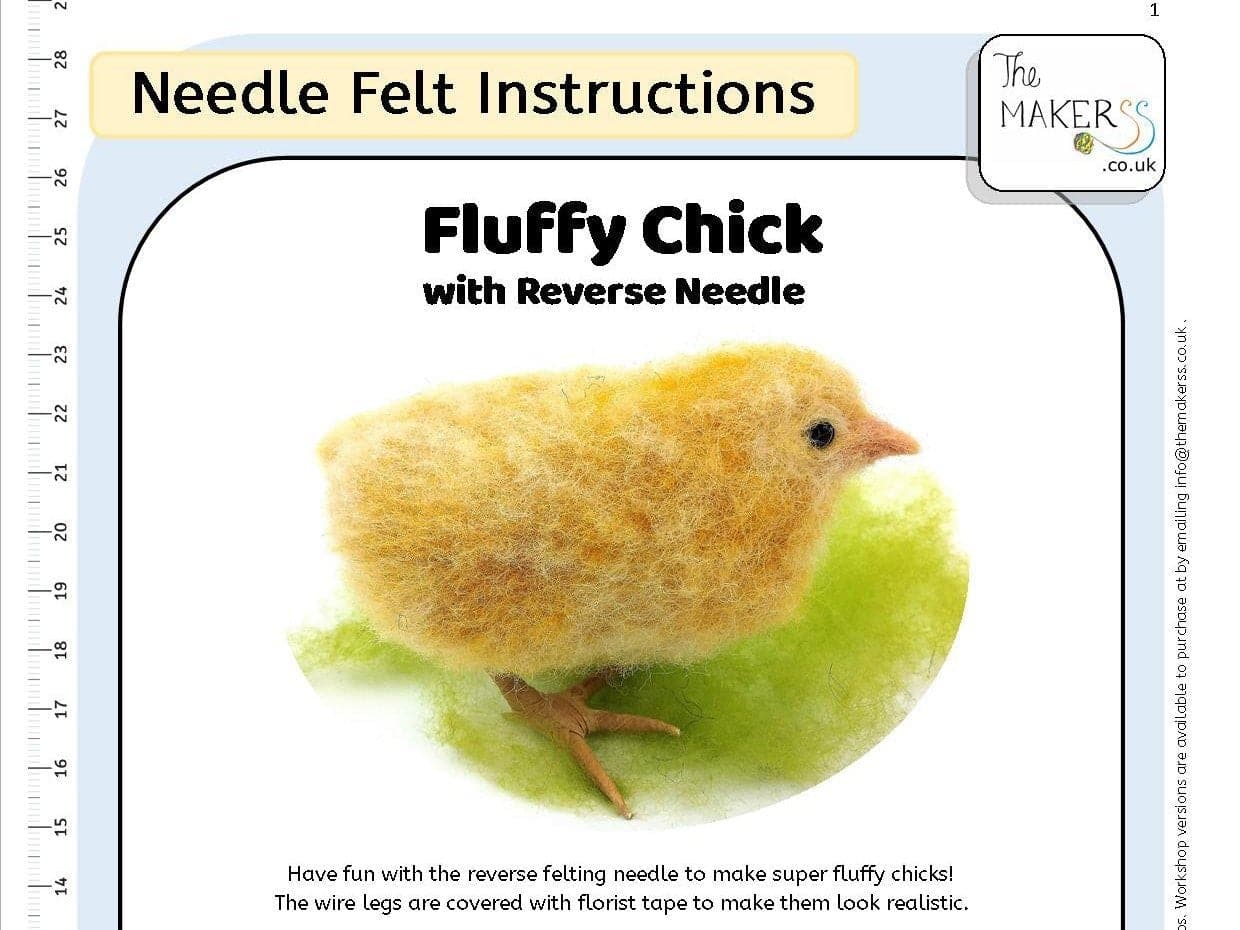 Fluffy Chick with Reverse Needle Instructions PDF - The Makerss