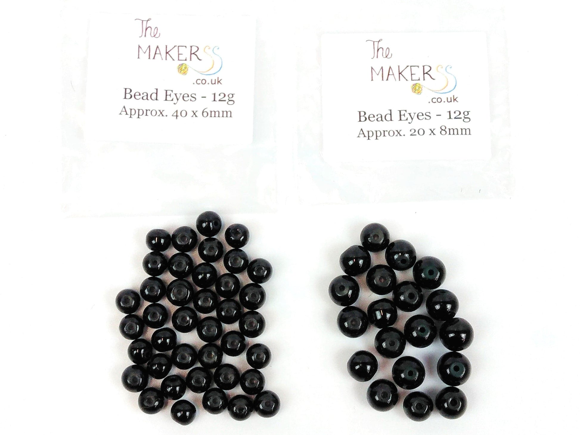 Black beads for eyes - various sizes - The Makerss