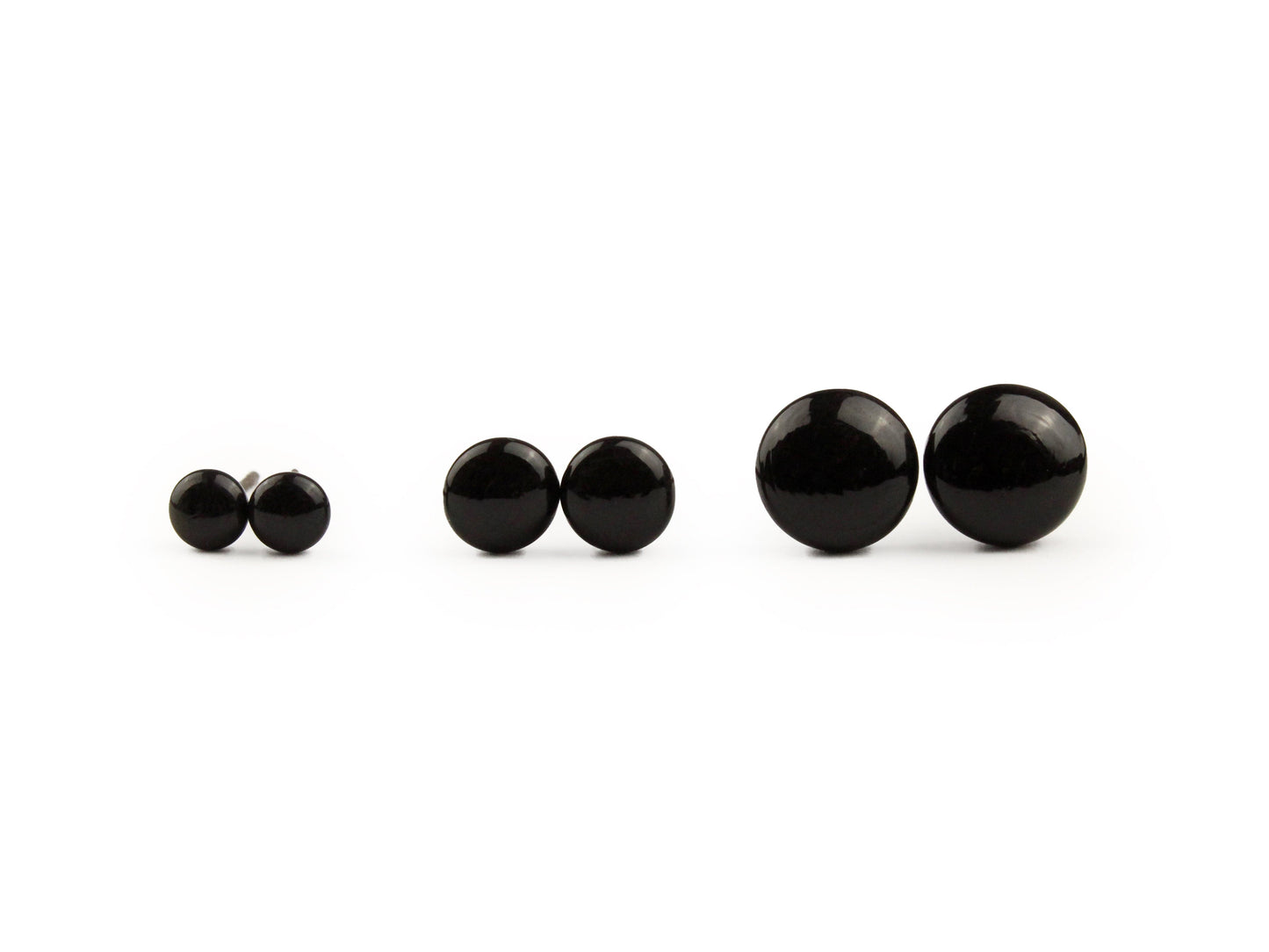 Black Easy Glue-In Glass Eyes 3 - 9 mm options - The Makerss