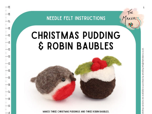 Christmas Pudding & Robin Bauble Instructions PDF - The Makerss