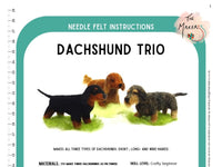 Dachshund Trio Instructions PDF - The Makerss