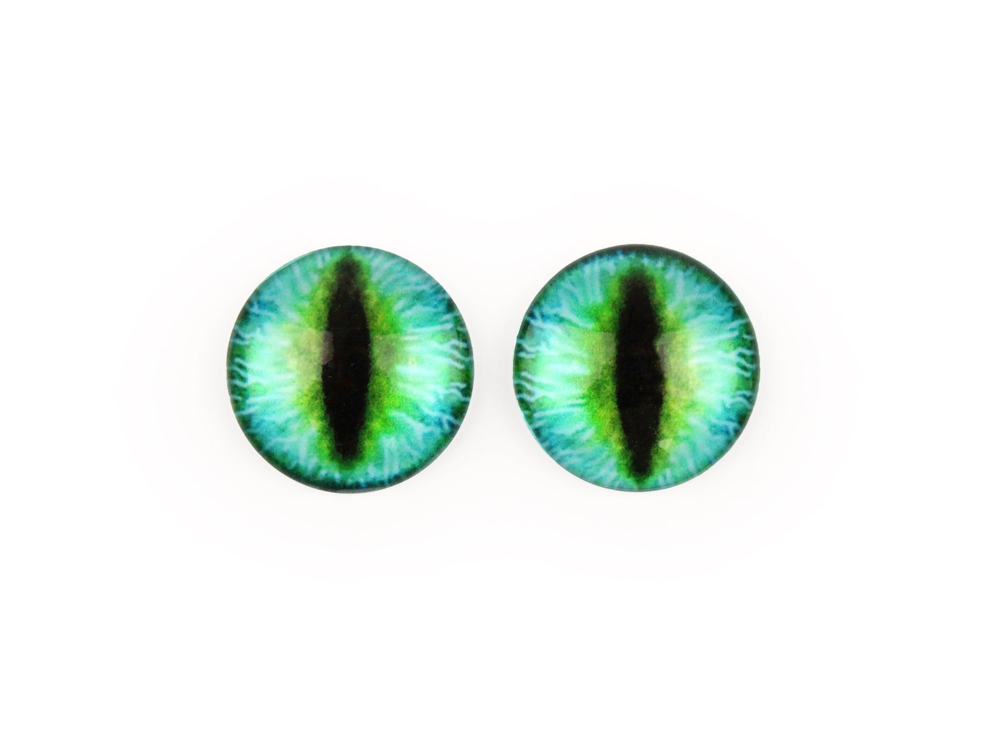 Dragon Glue-On Glass Eyes - Green - The Makerss