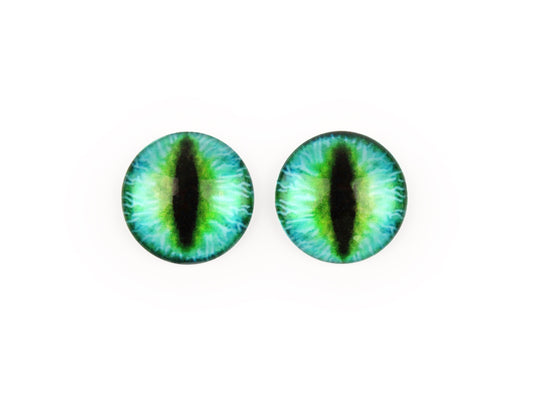 Dragon Glue-On Glass Eyes - Green - The Makerss