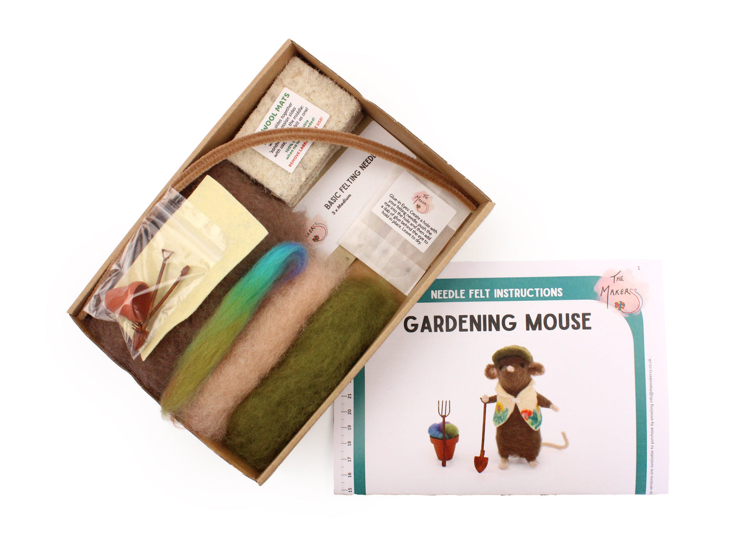 Gardening Mouse Small Needle Felt Kit - The Makerss