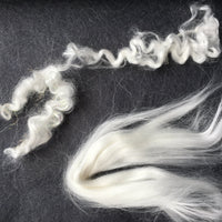 Ramie - white natural silk-like plant fibre wool tops, various weights - The Makerss