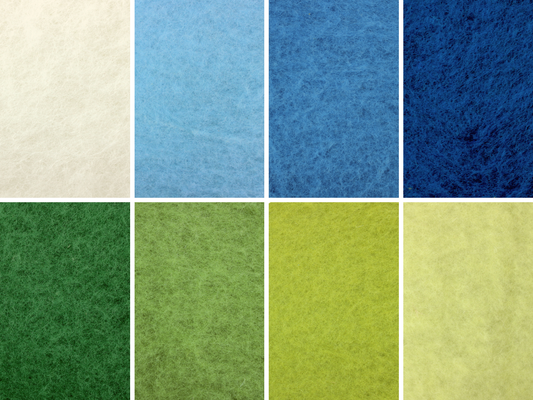 Landscape Mix - Blue & Green - wool batts 80g - The Makerss