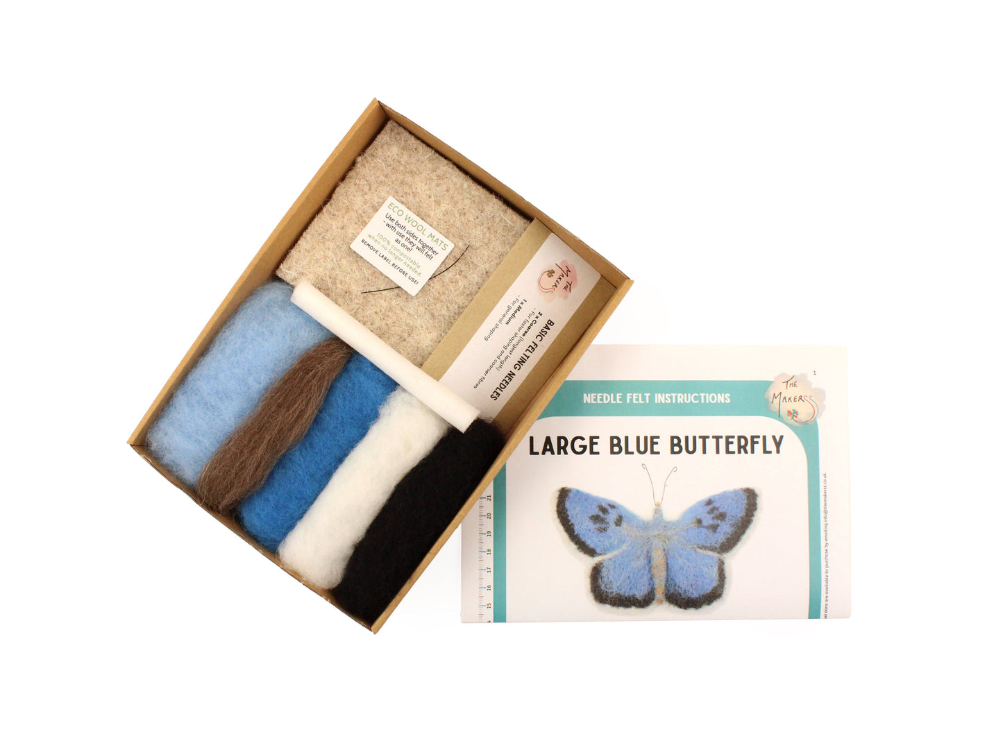 Large Blue Butterfly Small Needle Felt Kit - The Makerss