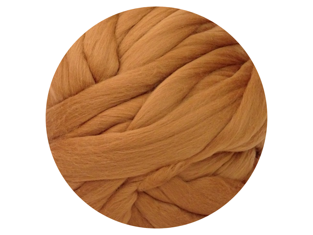 Medium Brown Tops - dyed, fine Australian Merino tops - The Makerss