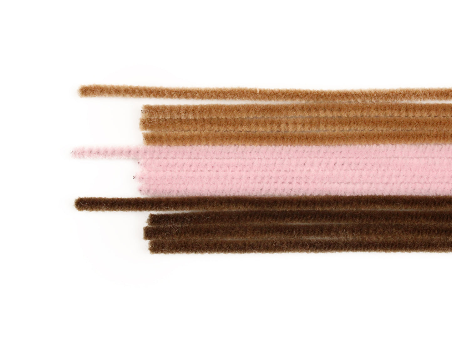Mixed Mice Luxury Pipe Cleaners x 12 - (4x Pink, 4x Beige, 4x Brown) - The Makerss