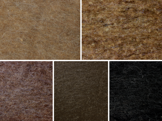 Mocha Mix - dark browns natural wool batts 120g - The Makerss