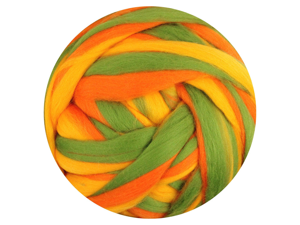 Green/Orange multi tones Australian Merino Tops - The Makerss