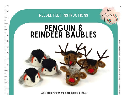 Penguin & Reindeer Bauble Instructions PDF - The Makerss