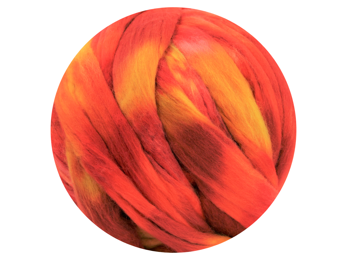 Sunset - space dyed Australian Merino tops - various weights - The Makerss