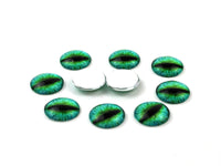 Dragon Glue-On Glass Eyes - Green - The Makerss