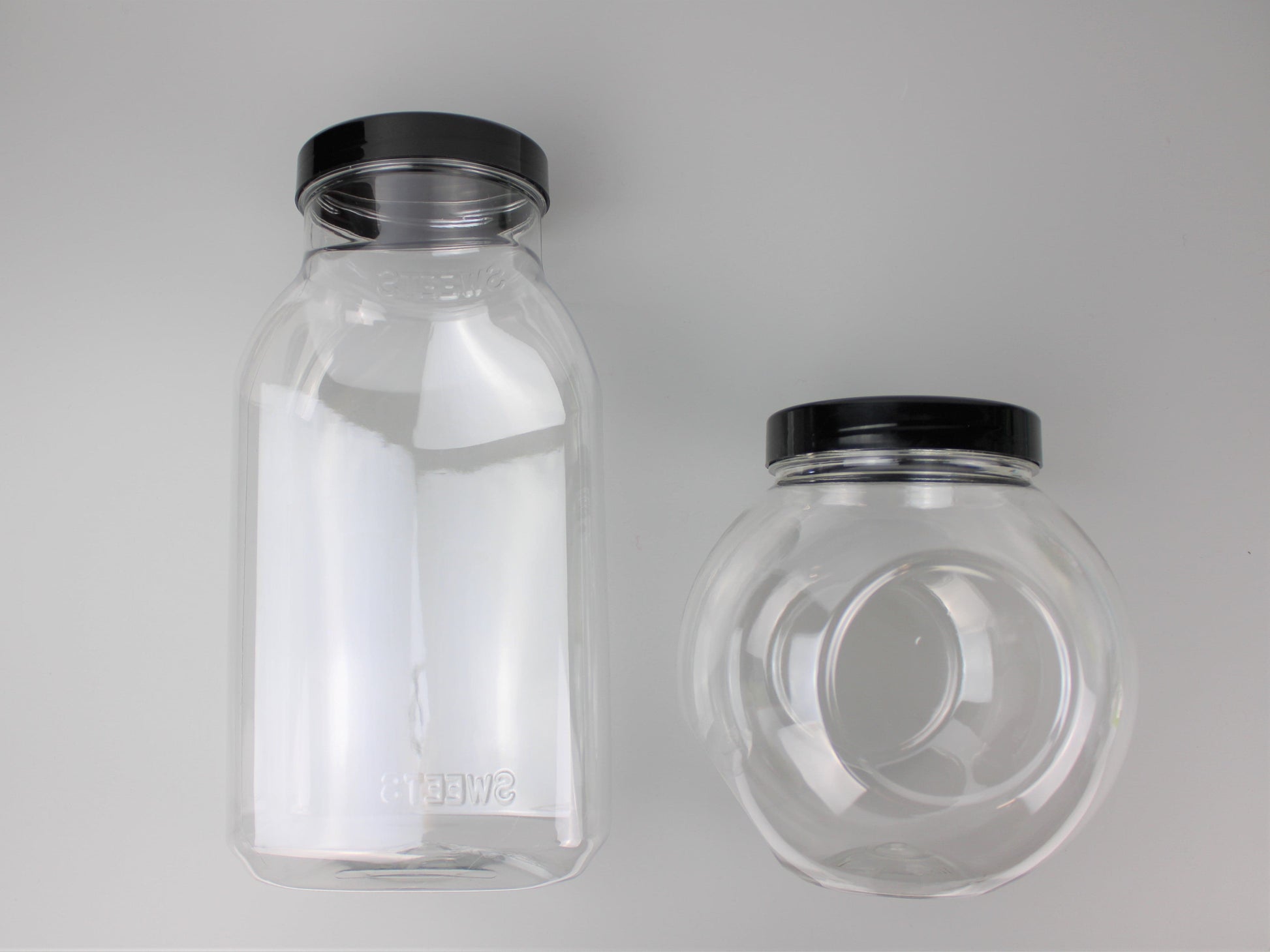 Clear Plastic Sweetie Jar - Empty - The Makerss