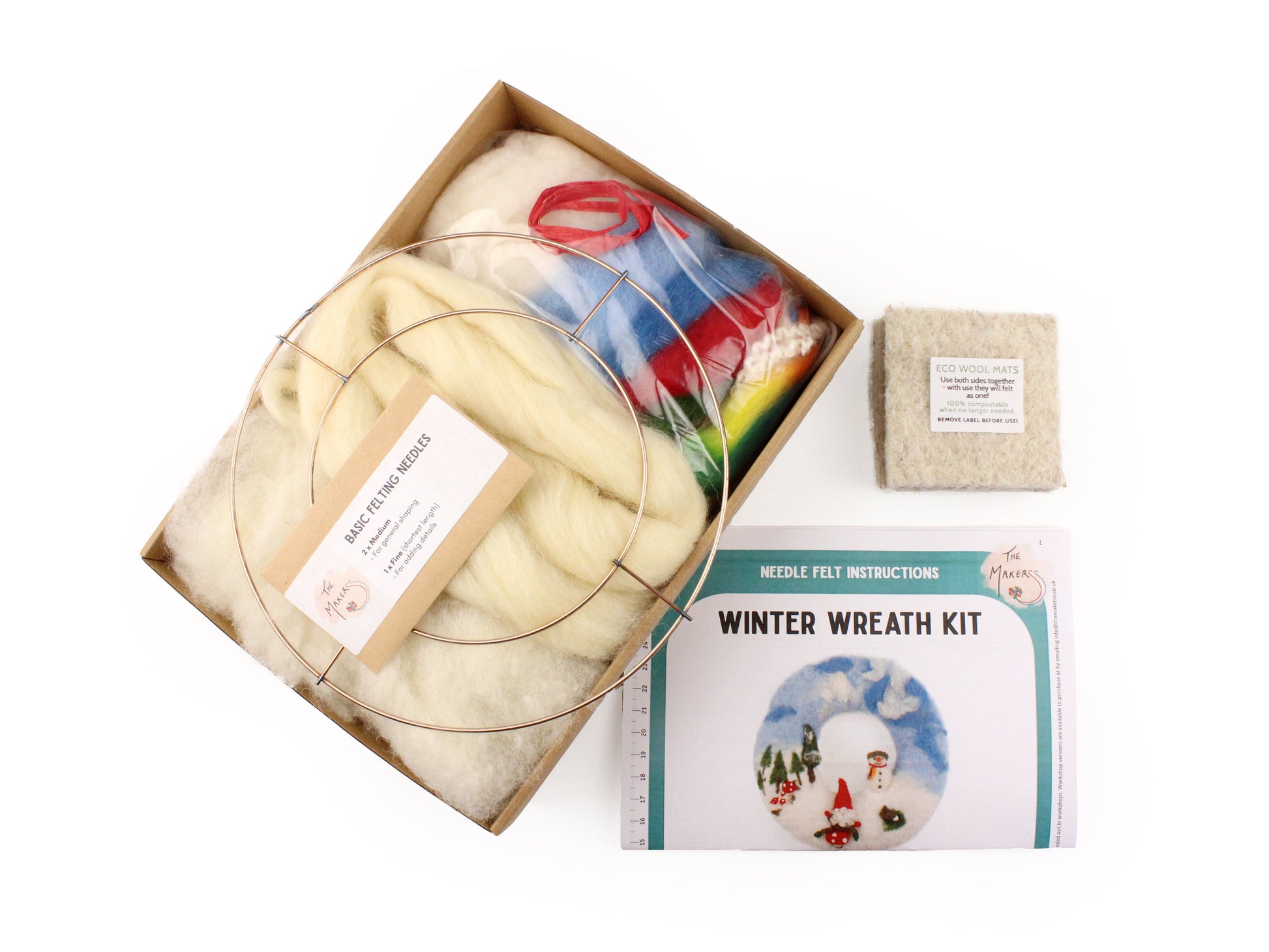 Winter Wreath Needle Felt Kit - The Makerss
