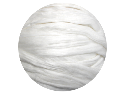 Ramie - white natural silk-like plant fibre wool tops, various weights - The Makerss
