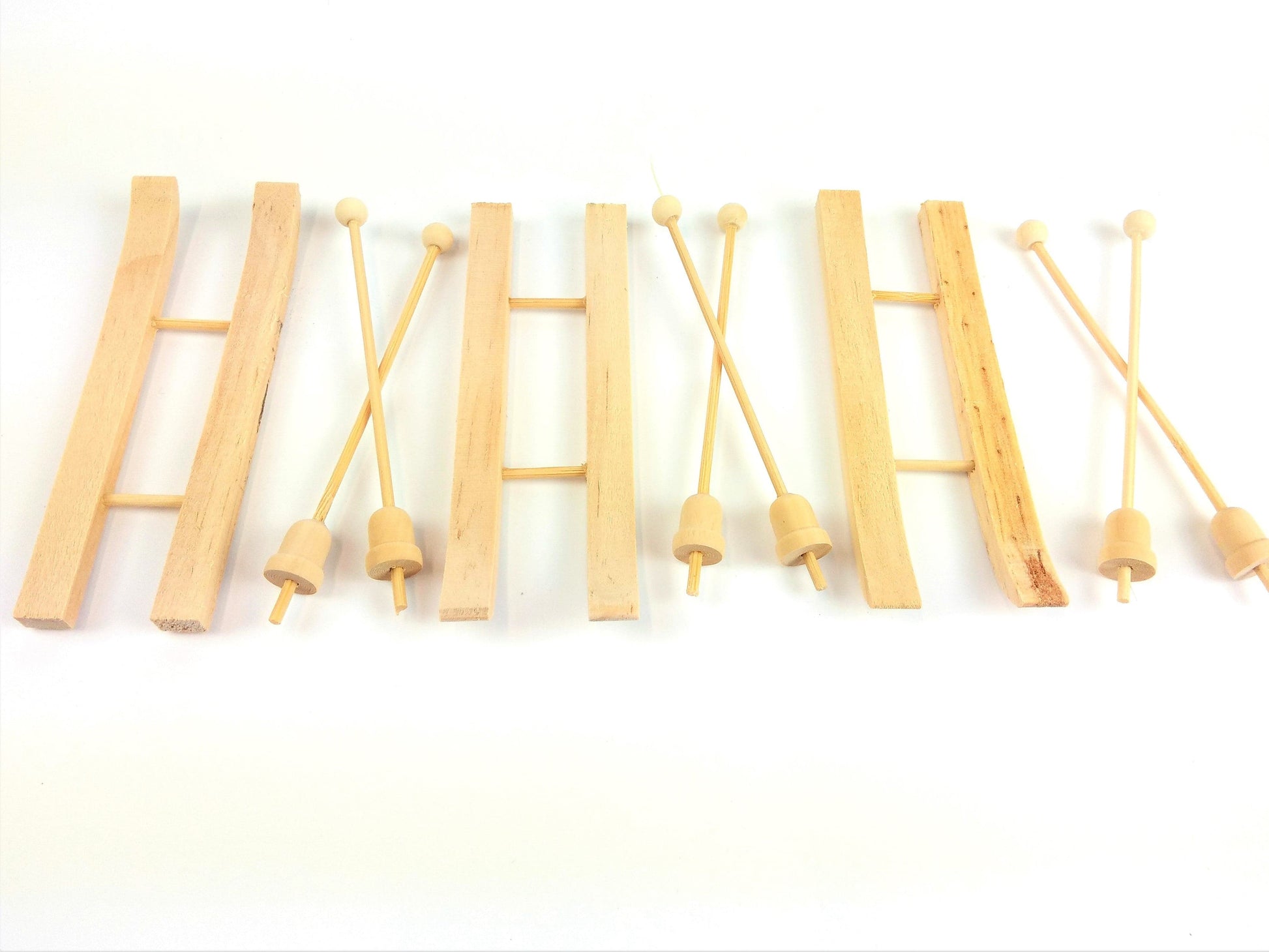 Wooden Skis and Poles - perfect for all your Winter projects - The Makerss